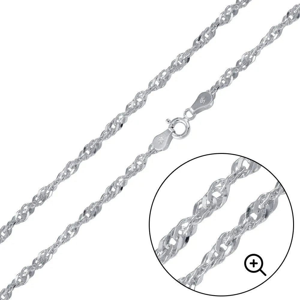 Silver Singapore 040 Chain 2.4mm