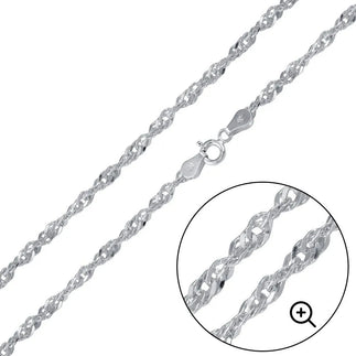 Silver Singapore 040 Chain 2.4mm