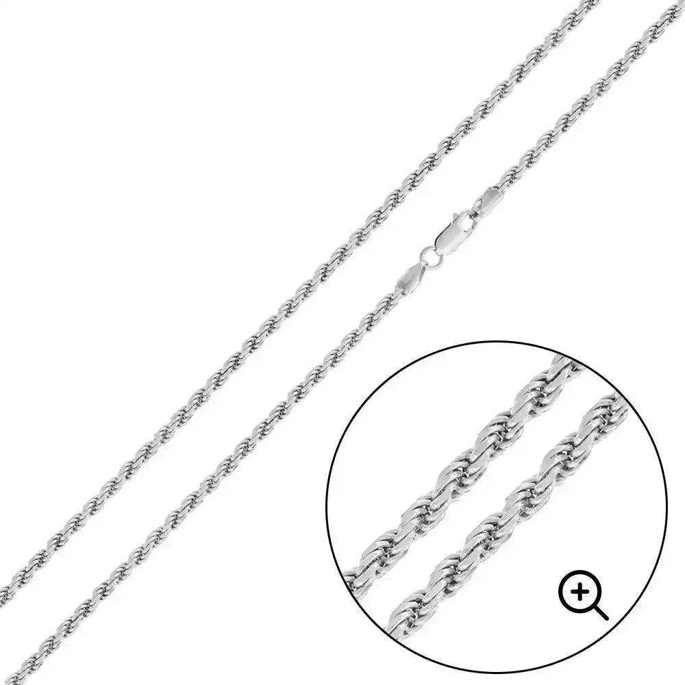 925 Sterling Silver Rope Chain or Bracelet