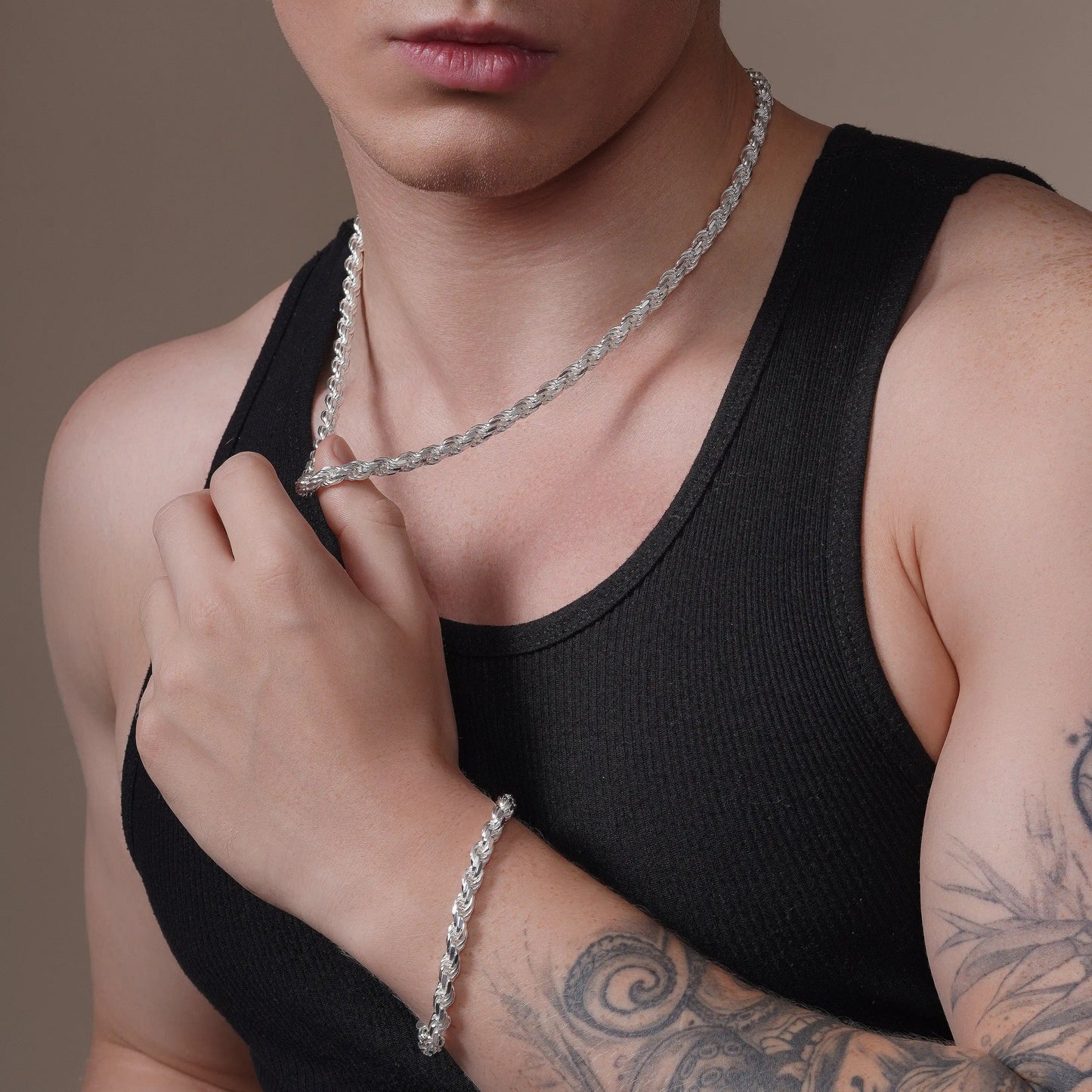 925 Sterling Silver Rope Chain or Bracelet