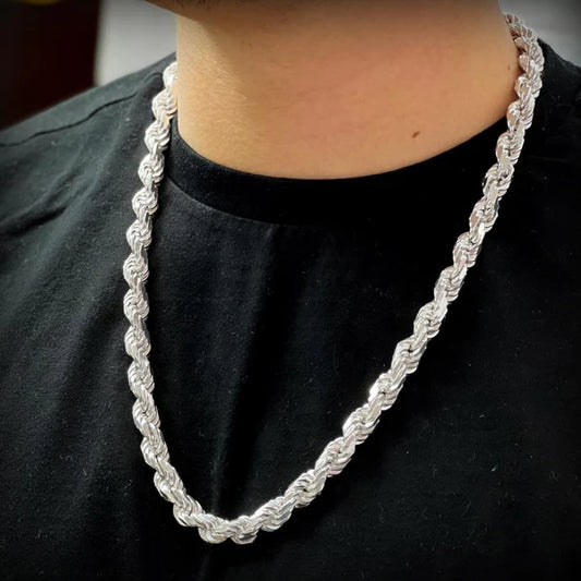 925 Sterling Silver Rope Diamond Cut 200 Chain 10mm