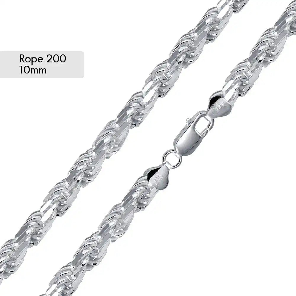 925 Sterling Silver Rope Chain or Bracelet