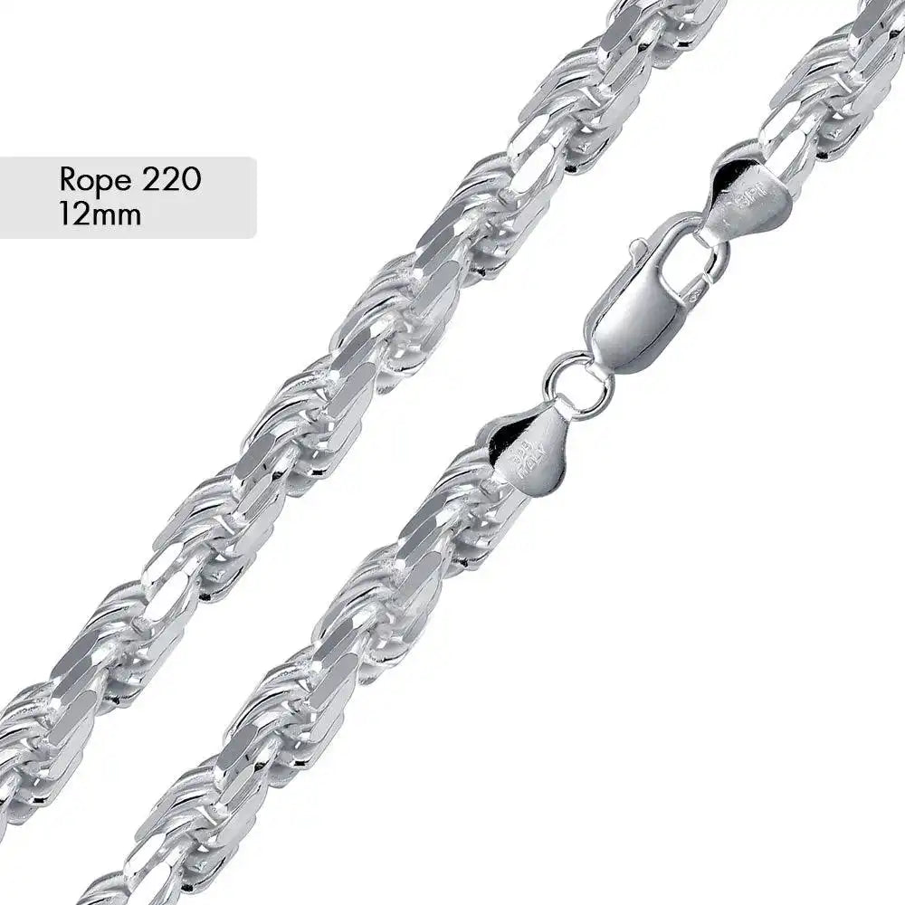 925 Sterling Silver Rope Chain or Bracelet
