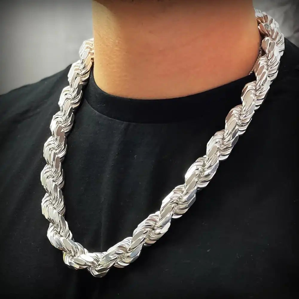 925 Sterling Silver Rope Chain or Bracelet