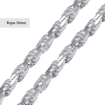 925 Sterling Silver Rope Chain or Bracelet