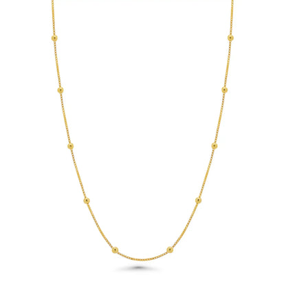 925 Sterling Silver Gold Plated Box with Bead Chain or Bracelet 0.8mm