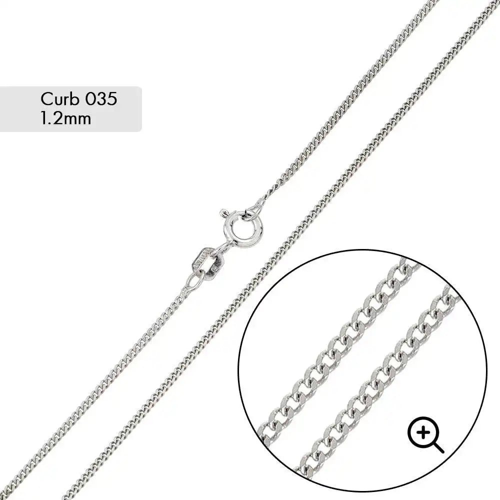 925 Sterling Silver Super Flat Curb Chain or Bracelet