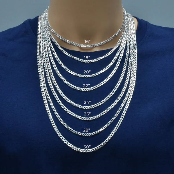 Silver Curb 120 Chain or Bracelet 4.5mm