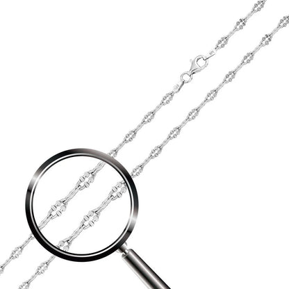 925 Sterling Silver High Polished Diamond Cut Oval Link 030 Chain