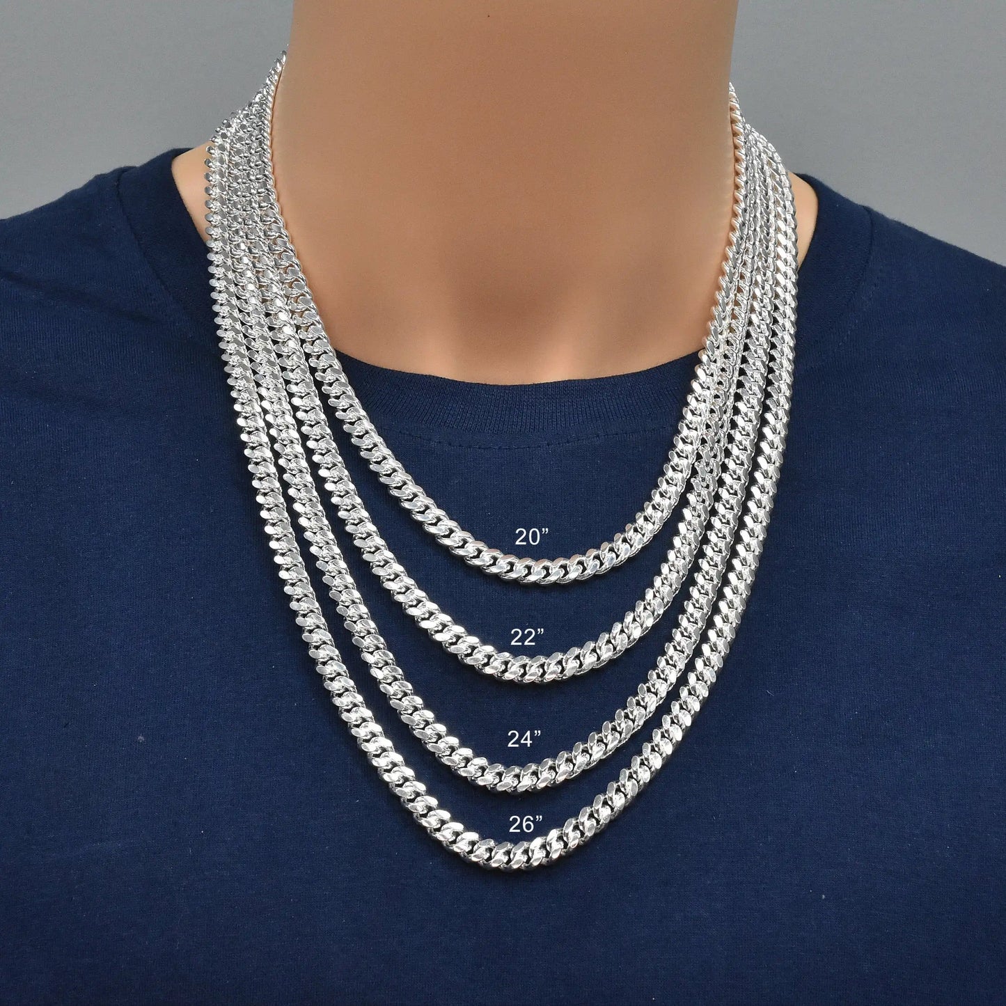 925 Sterling Silver Miami Cuban Chain or Bracelet