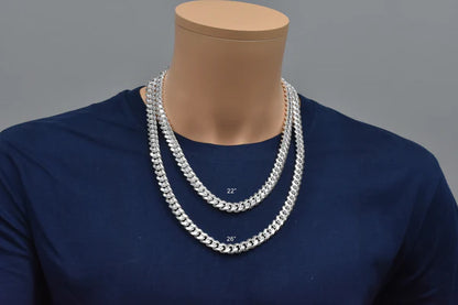 925 Sterling Silver Miami Cuban 300 10.4mm Chain or Bracelet