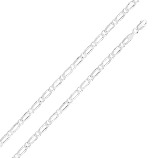925 Sterling Silver Figaro 160 Chain 1+1 6.5mm