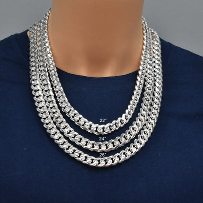 925 Sterling Silver Miami Cuban Box Lock Chain or Bracelet