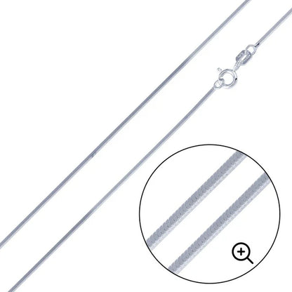 925 Sterling Silver 4 Sided Snake Square 025 Chain 0.9mm