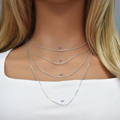 925 Sterling Silver Flat Oval Link Chain 1.4mm (Pk of 6)