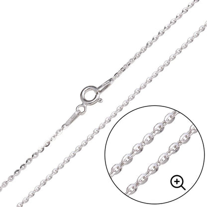 925 Sterling Silver Flat Oval Link Chain 1.4mm (Pk of 6)