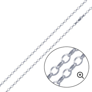 925 sterling silver Round Diamond Cut Oval Rolo 4mm