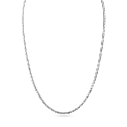 925 Sterling Silver Round Snake 200 Hollow Chain 2mm