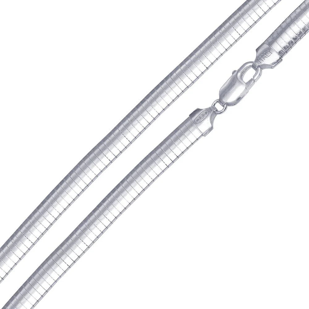 925 Sterling Silver Flat Omega Chain