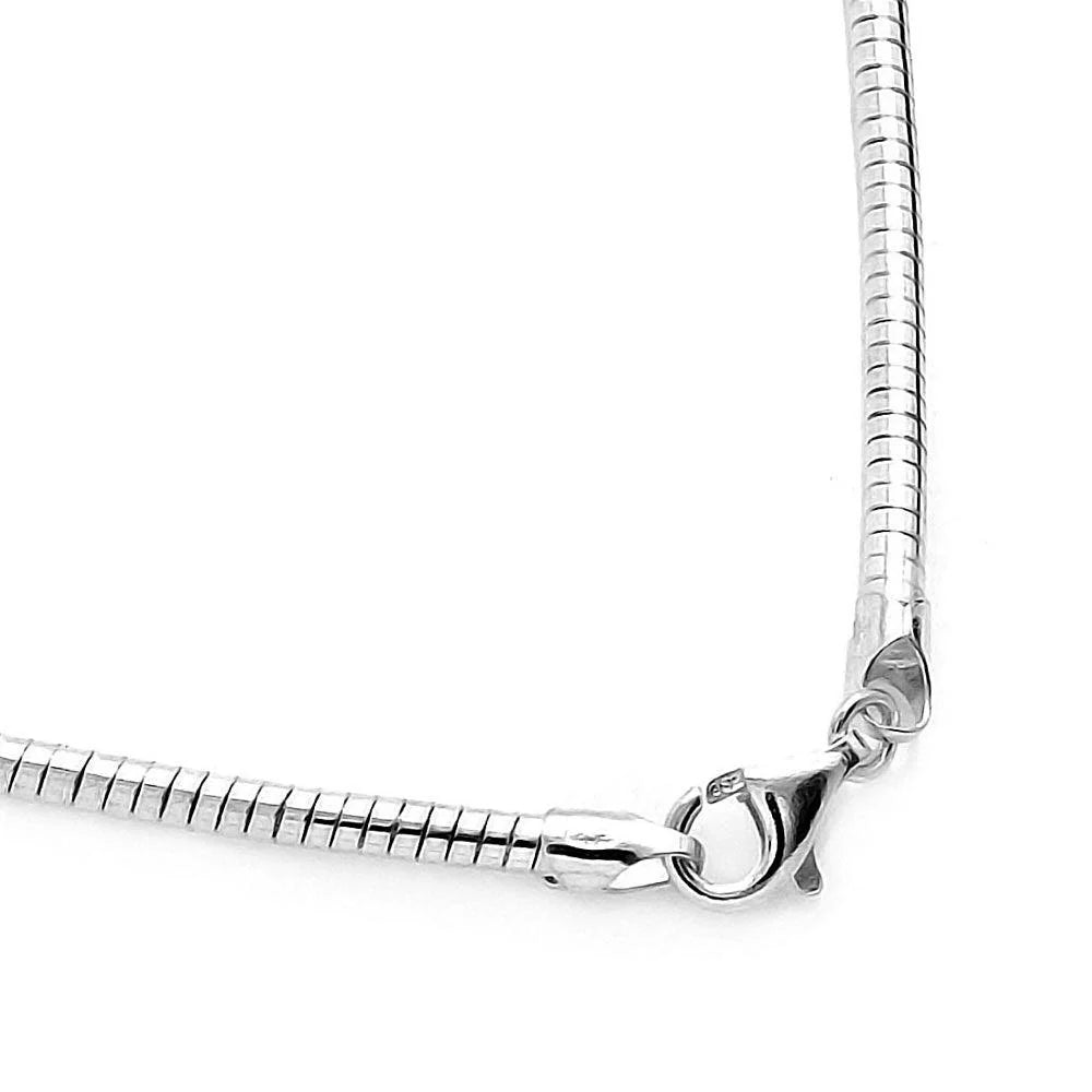 925 Sterling Silver Round Omega Chain