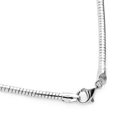 925 Sterling Silver Round Omega Chain