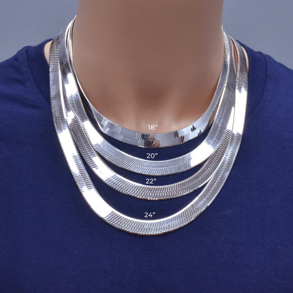 925 Sterling Silver Herring Bone 120 Chain or Bracelet 11mm