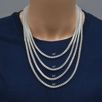 925 Sterling Silver Basic Oval DC Franco 140 4.2mm Chain or Bracelet