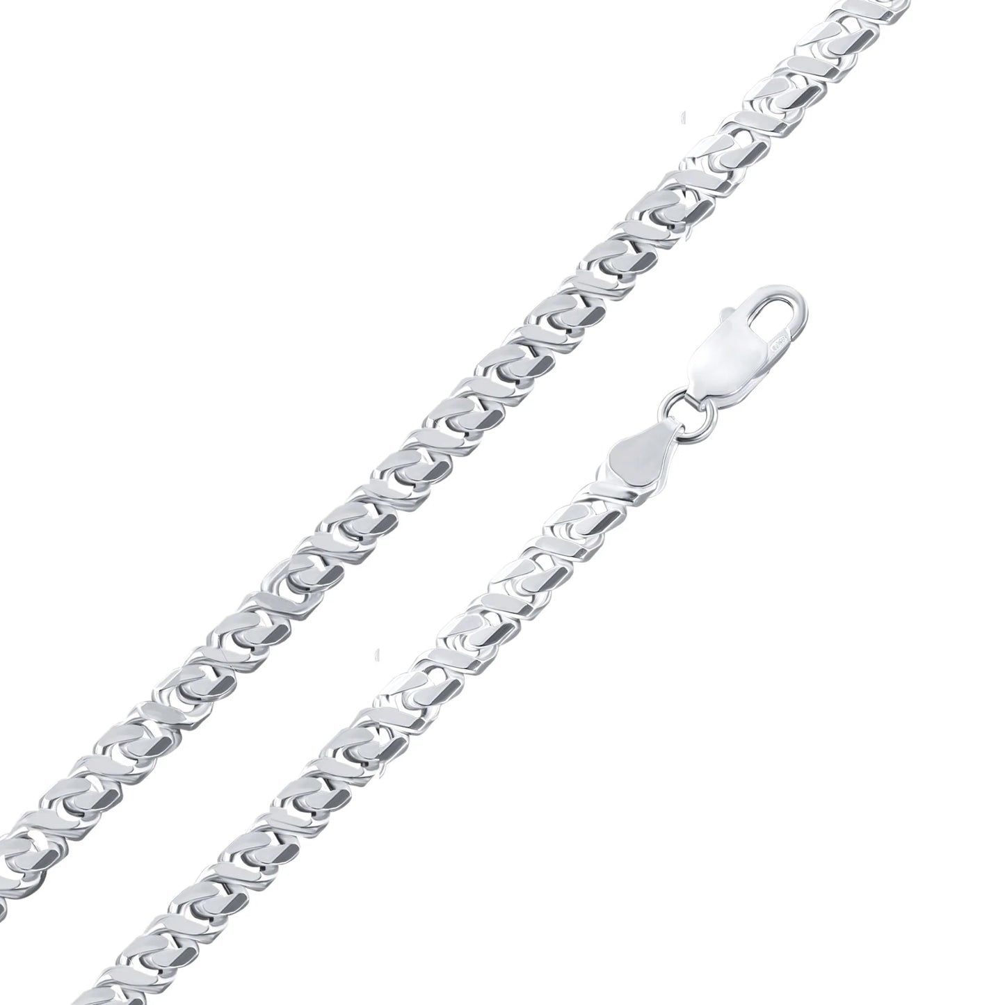 925 Sterling Silver Rhodium Plated Dollar Cuban Diamond Cut 130 4.1mm Chain