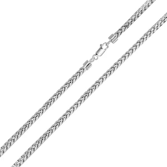 925 Sterling Silver Rhodium Plated Round Franco Chain 3.2mm