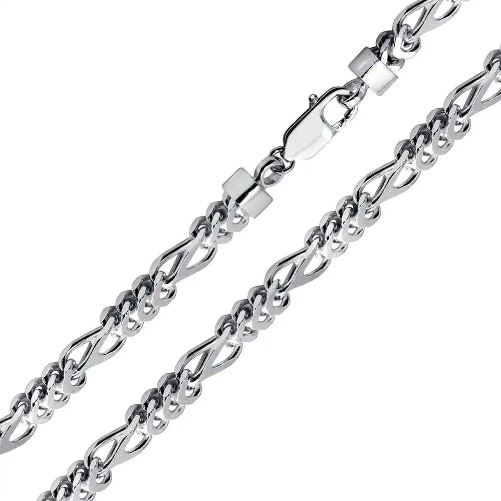 925 Sterling Silver Rhodium Plated Figfranco Chain 5.2mm