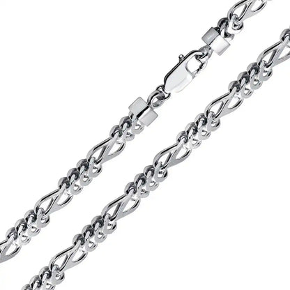 925 Sterling Silver Rhodium Plated Figfranco Chain 5.2mm