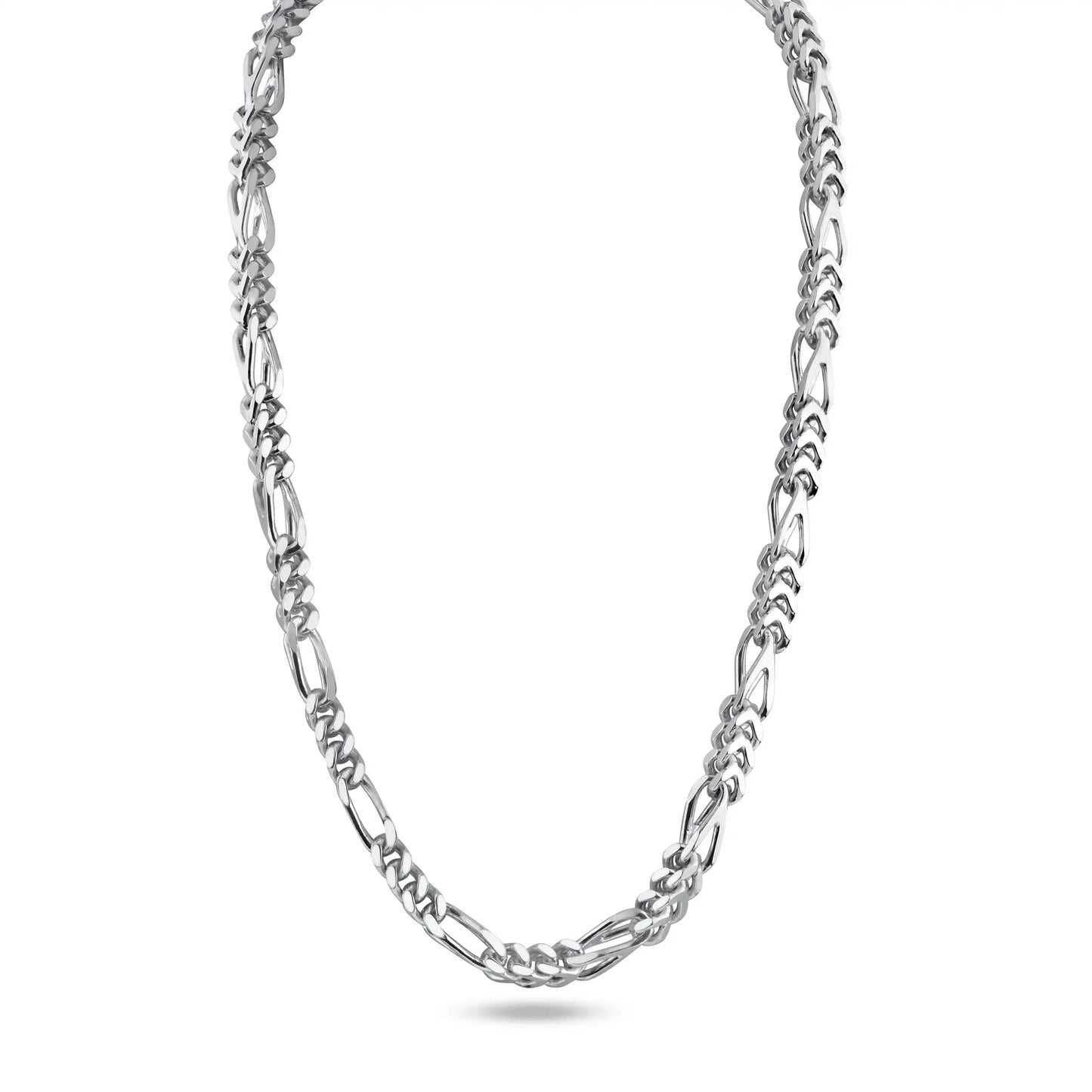 925 Sterling Silver Rhodium Plated Figfranco Chain 5.2mm