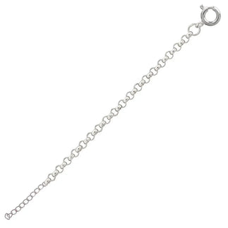 925 Sterling Silver High Polished Round Rolo 030 Anklets 1.95mm