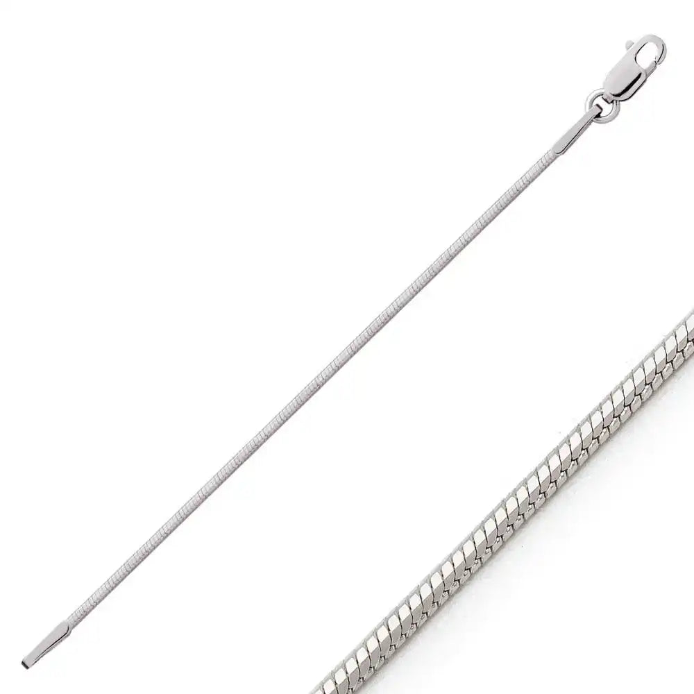 925 Sterling Silver High Polished Snake 8 Sided Anklet