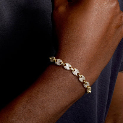 925 Sterling Silver CZ Encrusted Oval Link Chain or Bracelet