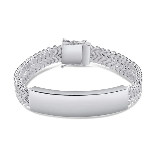 925 Sterling Silver Zig Zag Box Lock 9.2mm ID Bracelet
