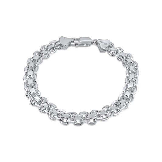 925 Sterling Silver Double Link Bracelet