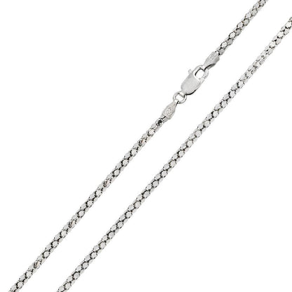 925 Sterling Silver Diamond Cut Flat Coreana Chain