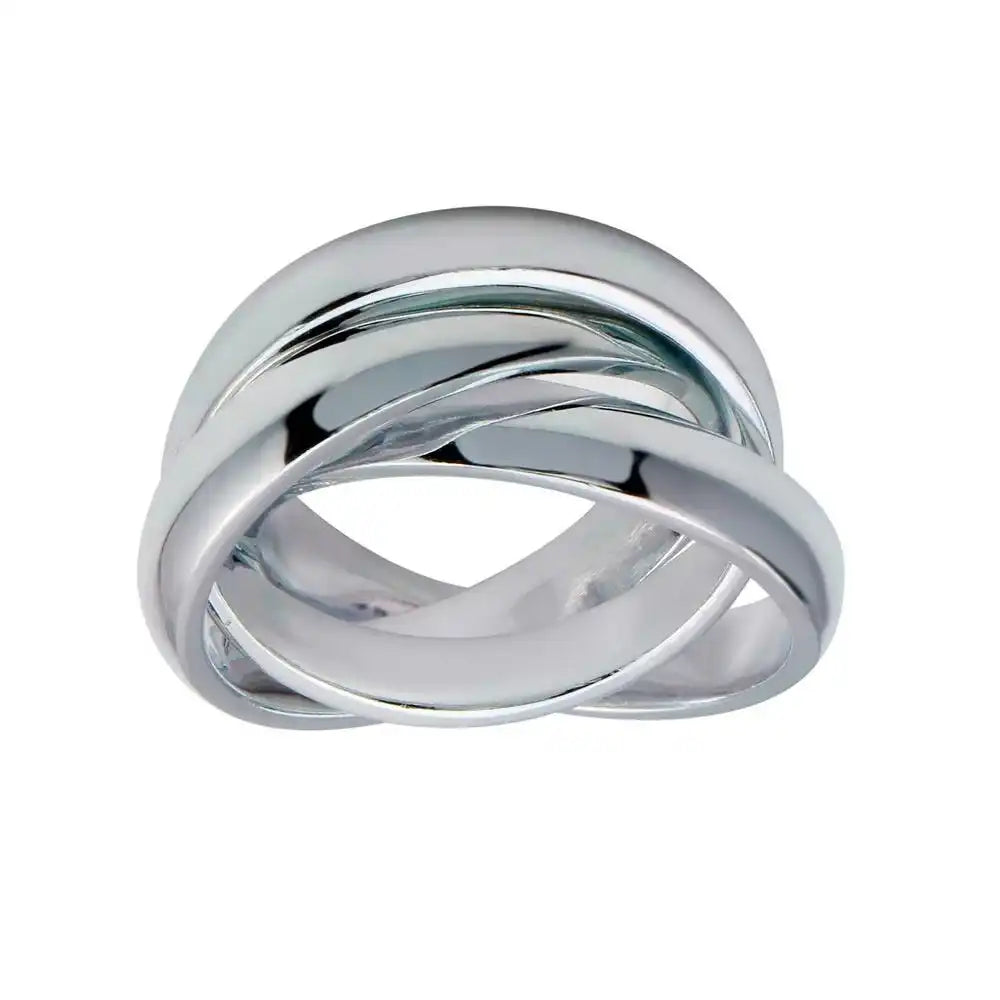 925 Sterling Silver High Polished 3 Band Rolling Ring