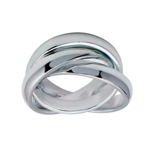 925 Sterling Silver High Polished 3 Band Rolling Ring