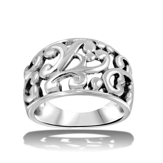 925 Sterling Silver High Polished Old-Fashioned Dome Ring