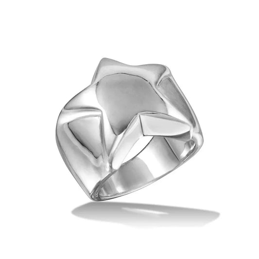 925 Sterling Silver  High Polished Star Ring