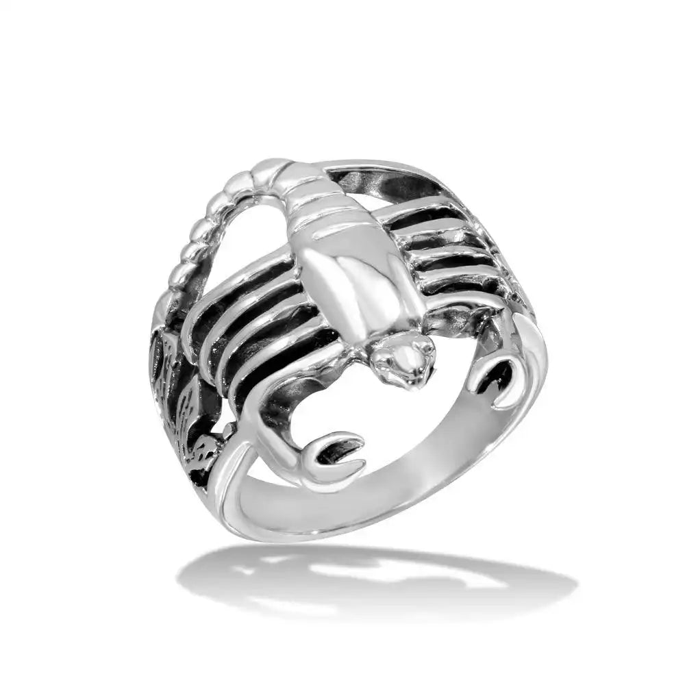 925 Sterling Silver High Polished Scorpion Ring