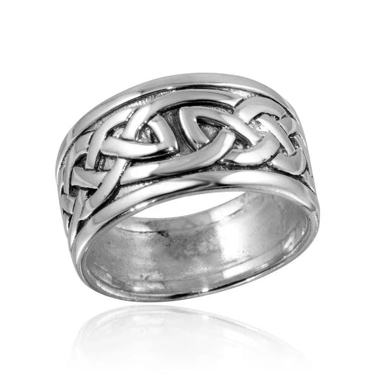 925 Sterling Silver High Polished Celtic Design Ring