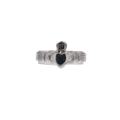 925 Sterling Silver High Polished Claddagh Ring