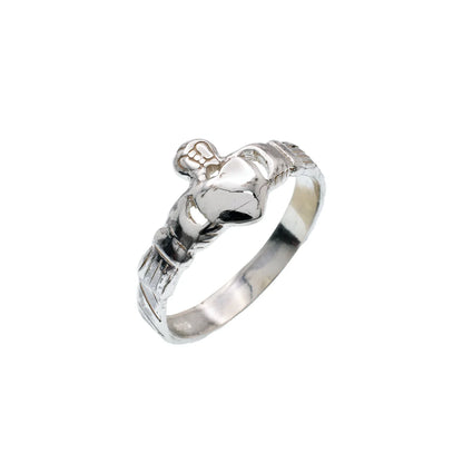 925 Sterling Silver High Polished Claddagh Ring