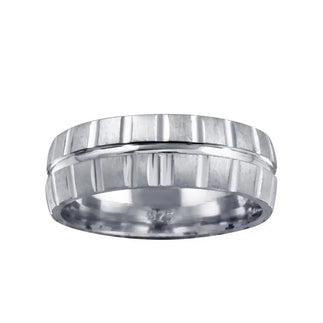 925 Sterling Silve Rhodium Plated Matte Finish Ring