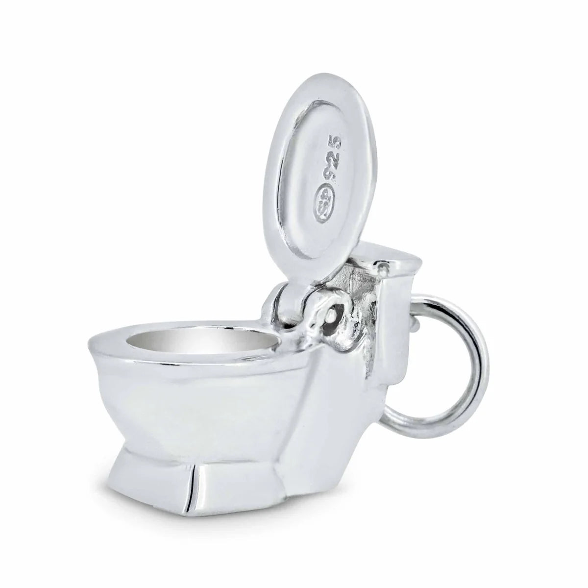 925 Sterling Silver Basic Toilet Seat Charm