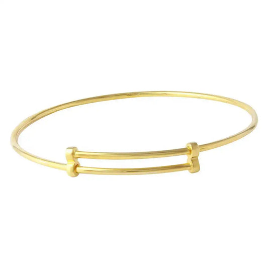 925 Sterling Silver Gold Plated Adjustable Bangle Bracelet