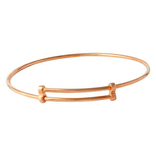 925 Sterling Silver Rose Gold Plated Adjustable Bangle Bracelet
